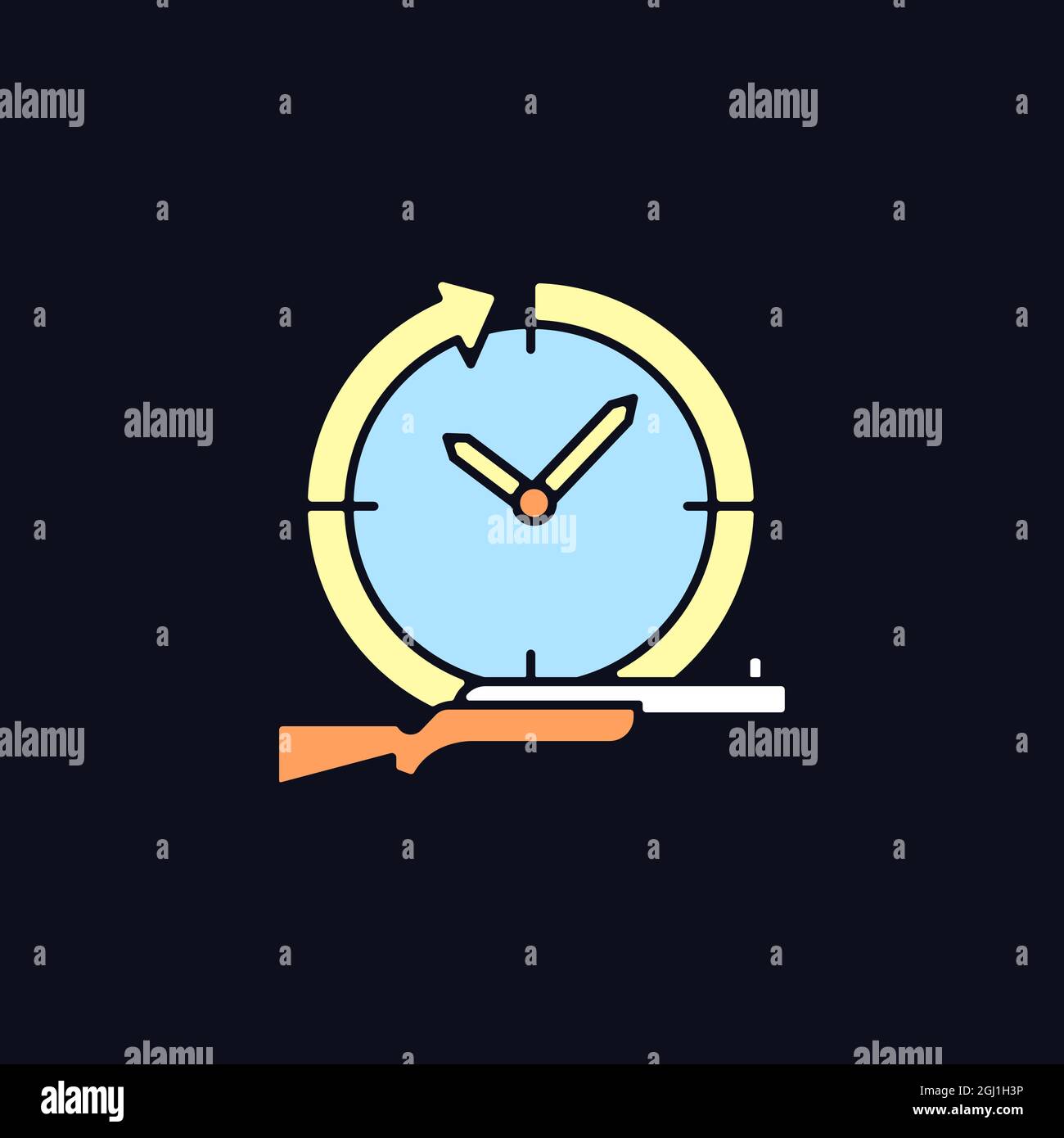 Hunting year-round RGB color icon for dark theme Stock Vector Image ...