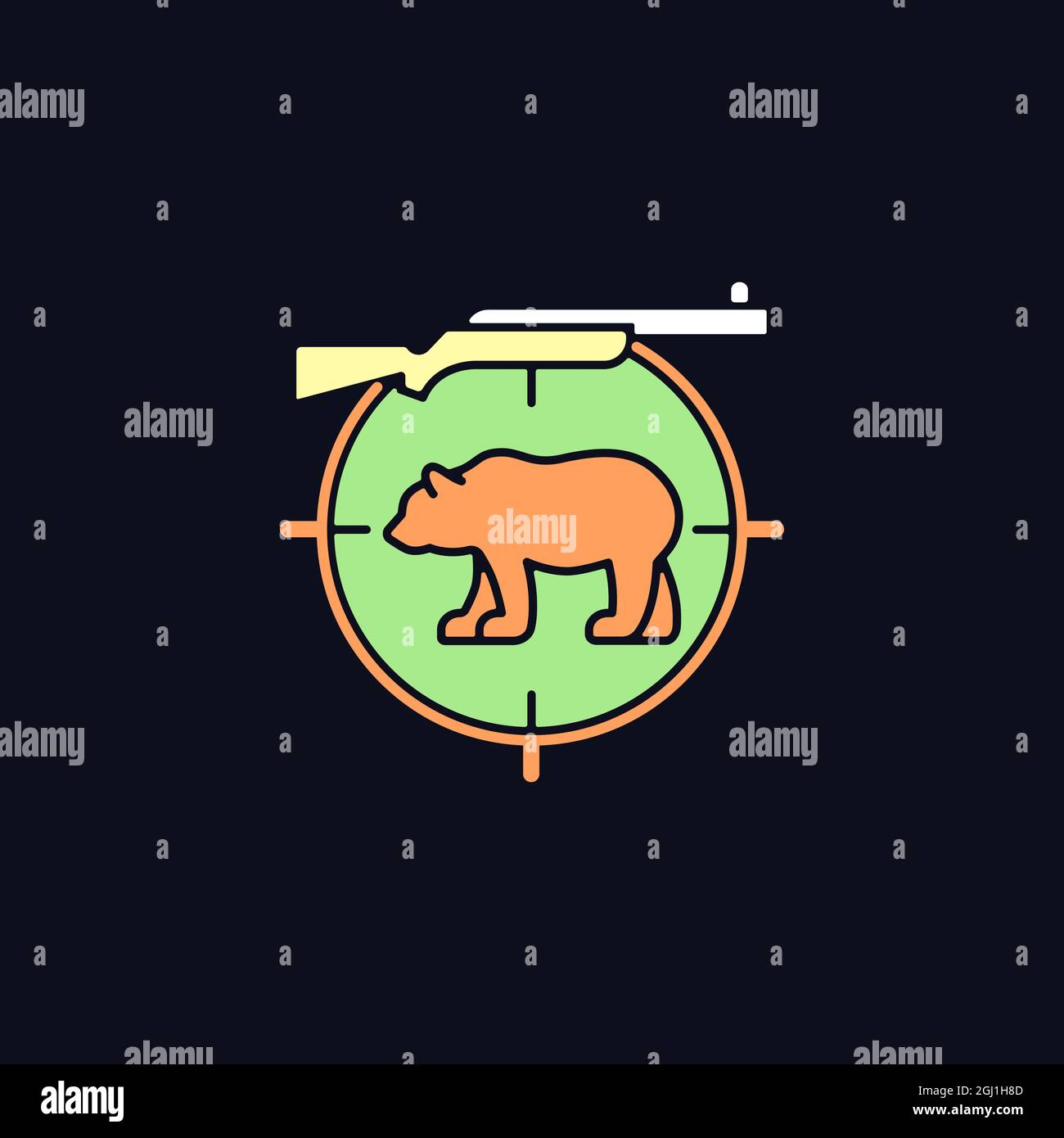 Big game hunting RGB color icon for dark theme Stock Vector Image & Art ...