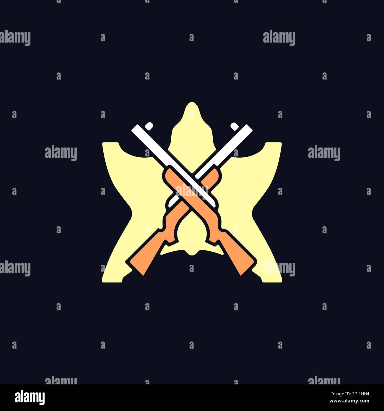 Hunting trophy RGB color icon for dark theme Stock Vector Image & Art ...