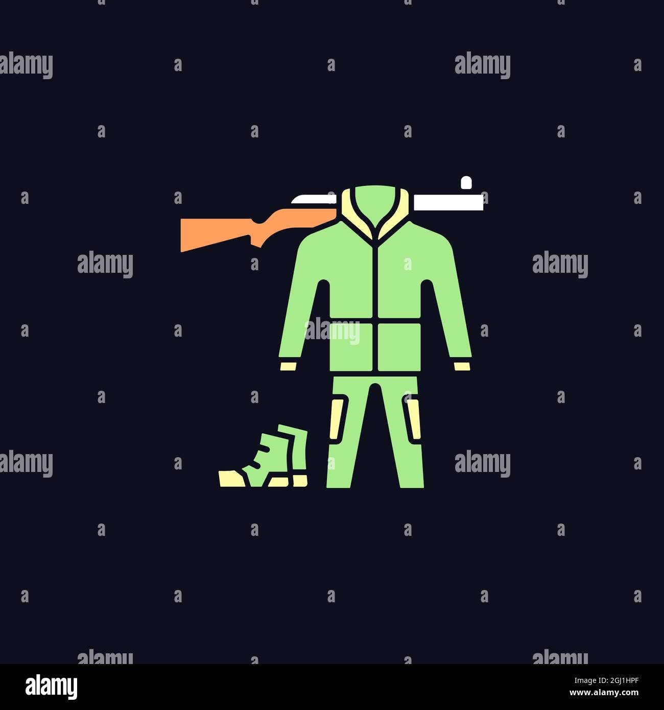 Hunting gear RGB color icon for dark theme Stock Vector Image & Art Alamy