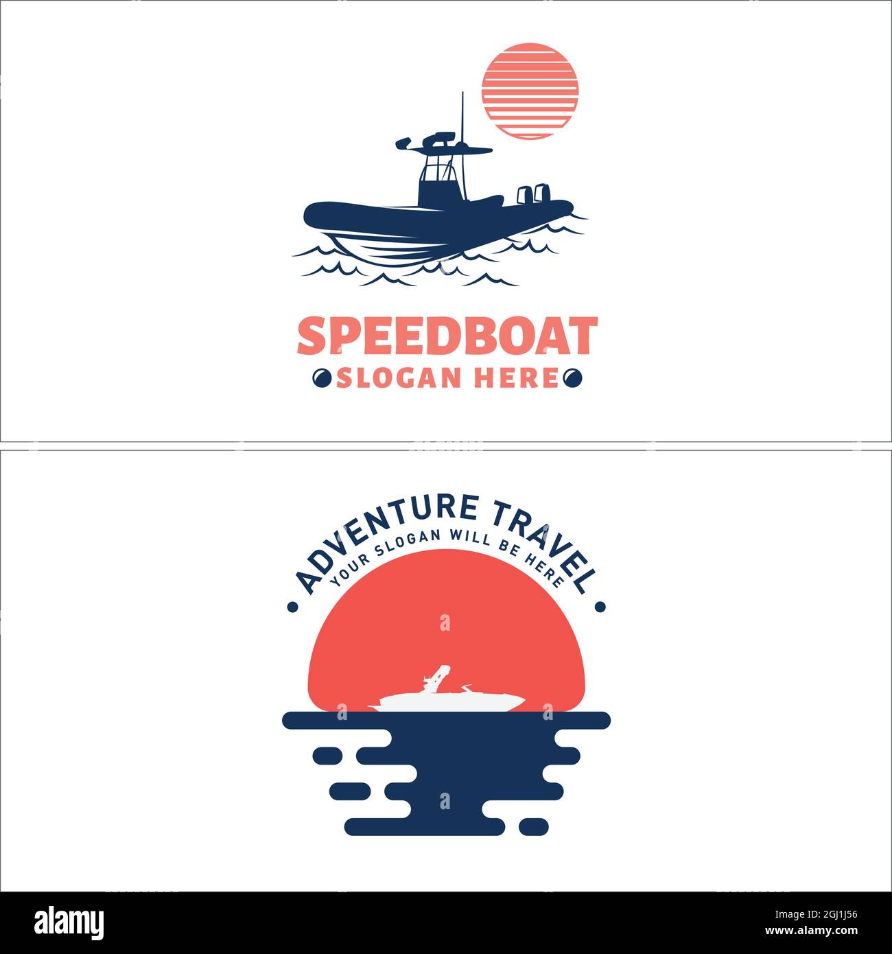 Adventure travel speedboat logo design Stock Vector Image & Art - Alamy