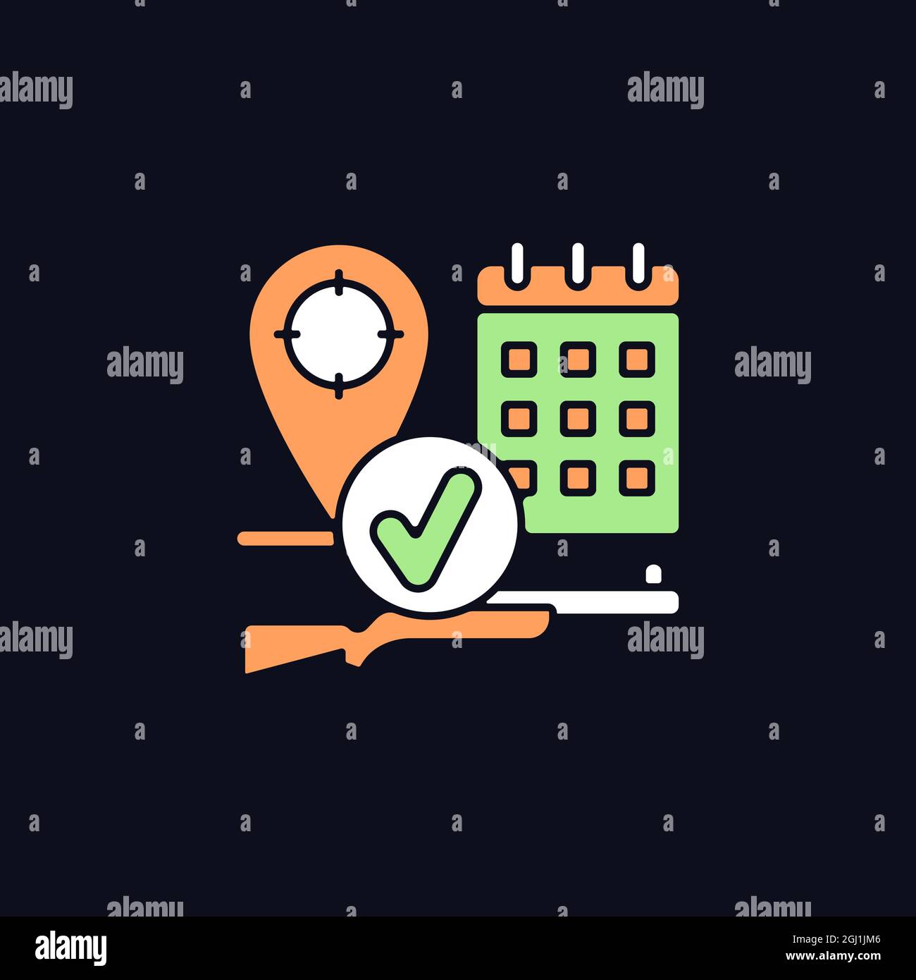 Hunting season RGB color icon for dark theme Stock Vector Image & Art ...