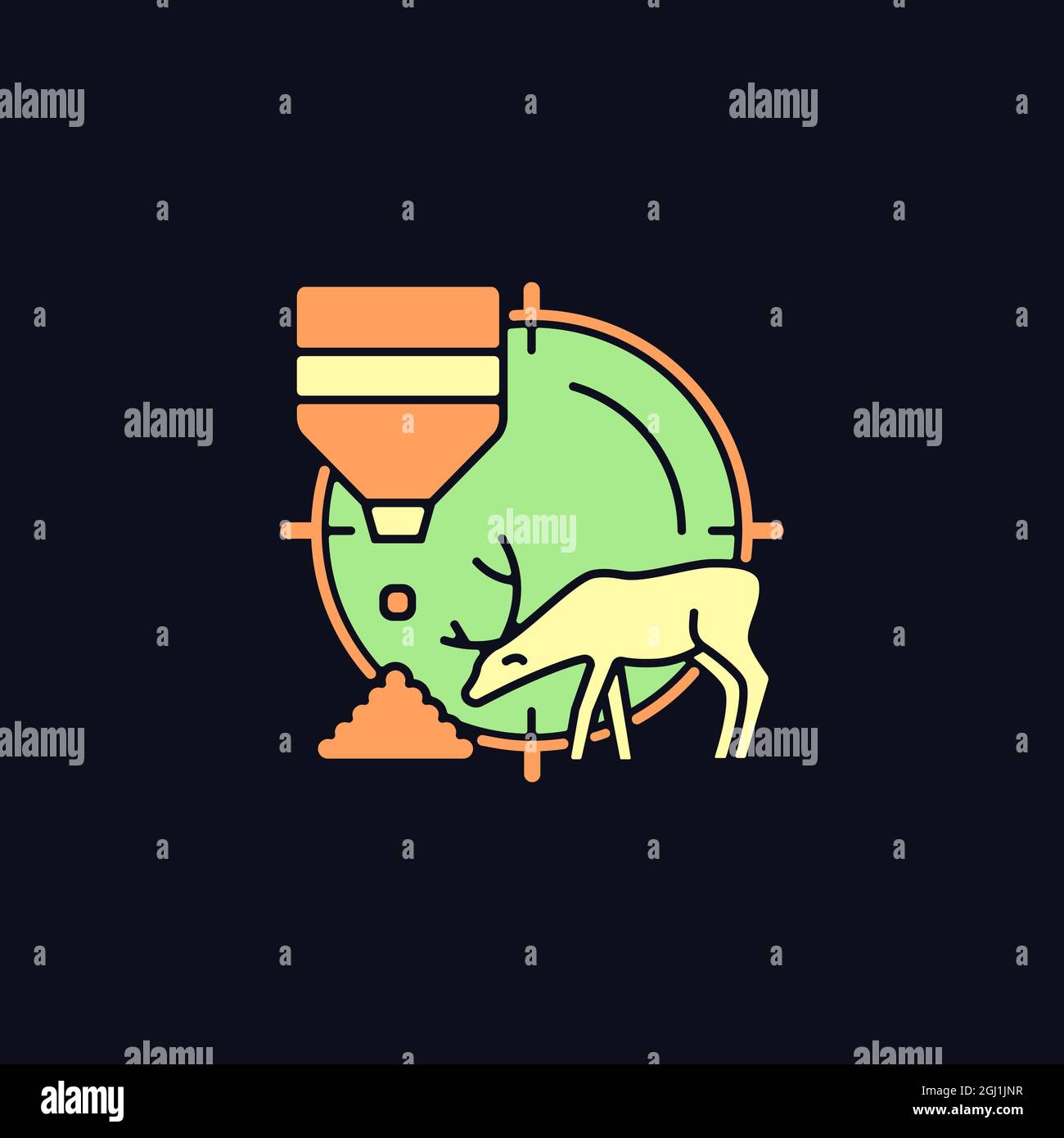 Bait hunting RGB color icon for dark theme Stock Vector Image & Art - Alamy