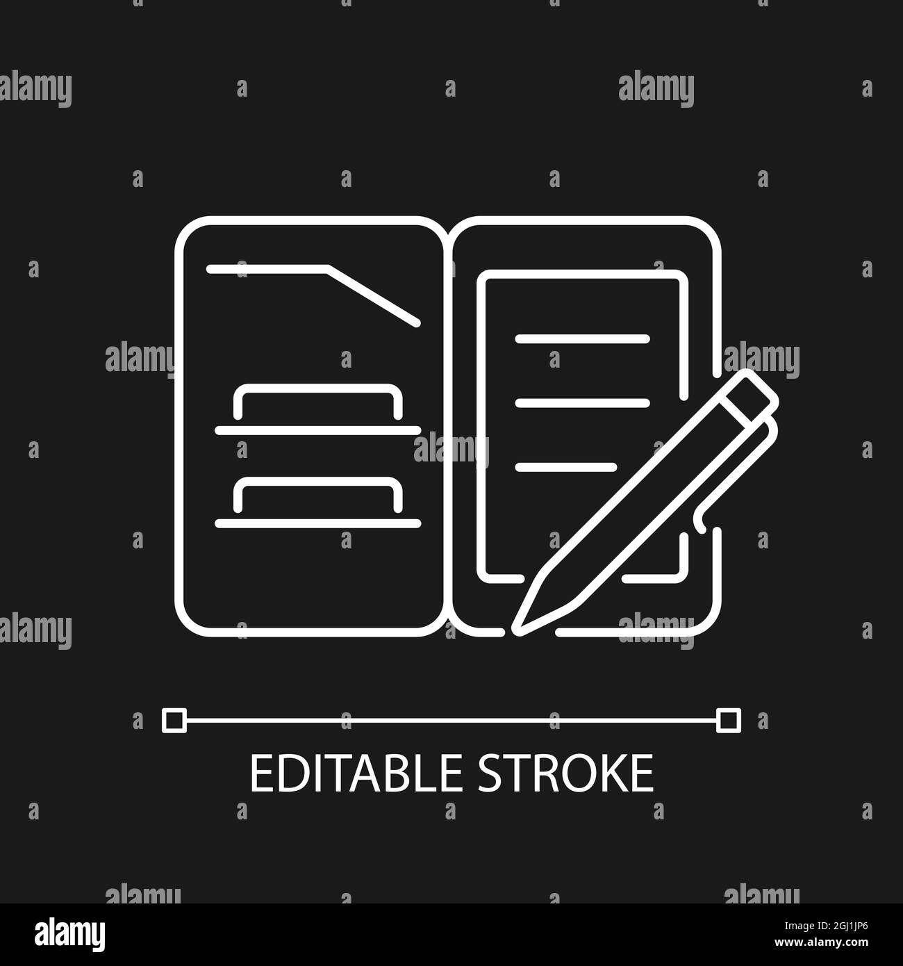 Portfolio folder white linear icon for dark theme Stock Vector Image ...