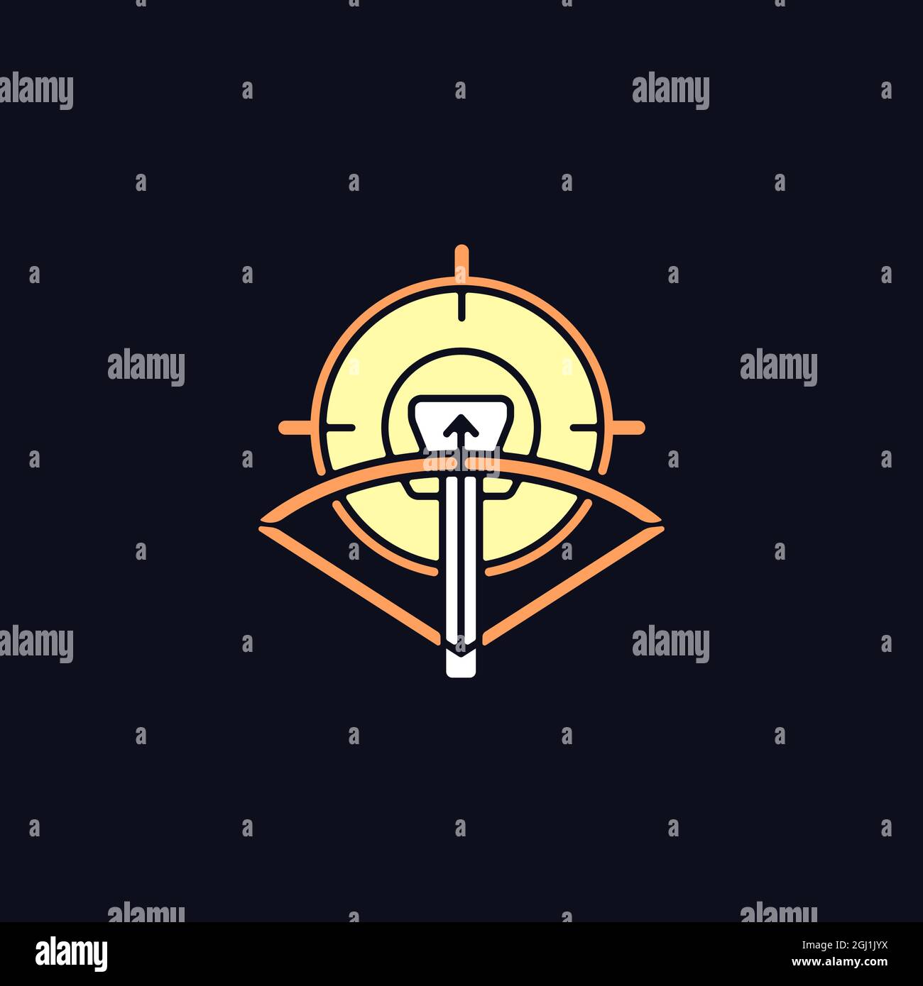 Hunting with crossbow RGB color icon for dark theme Stock Vector Image ...