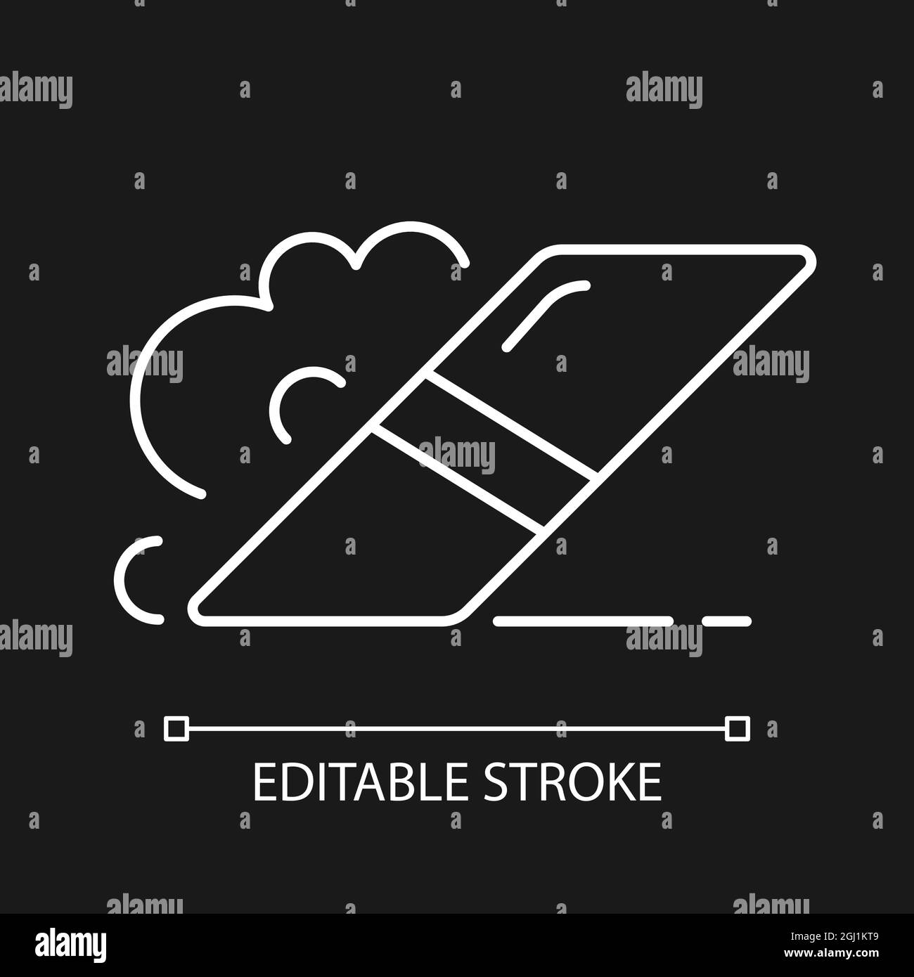 Eraser white linear icon for dark theme Stock Vector Image & Art - Alamy