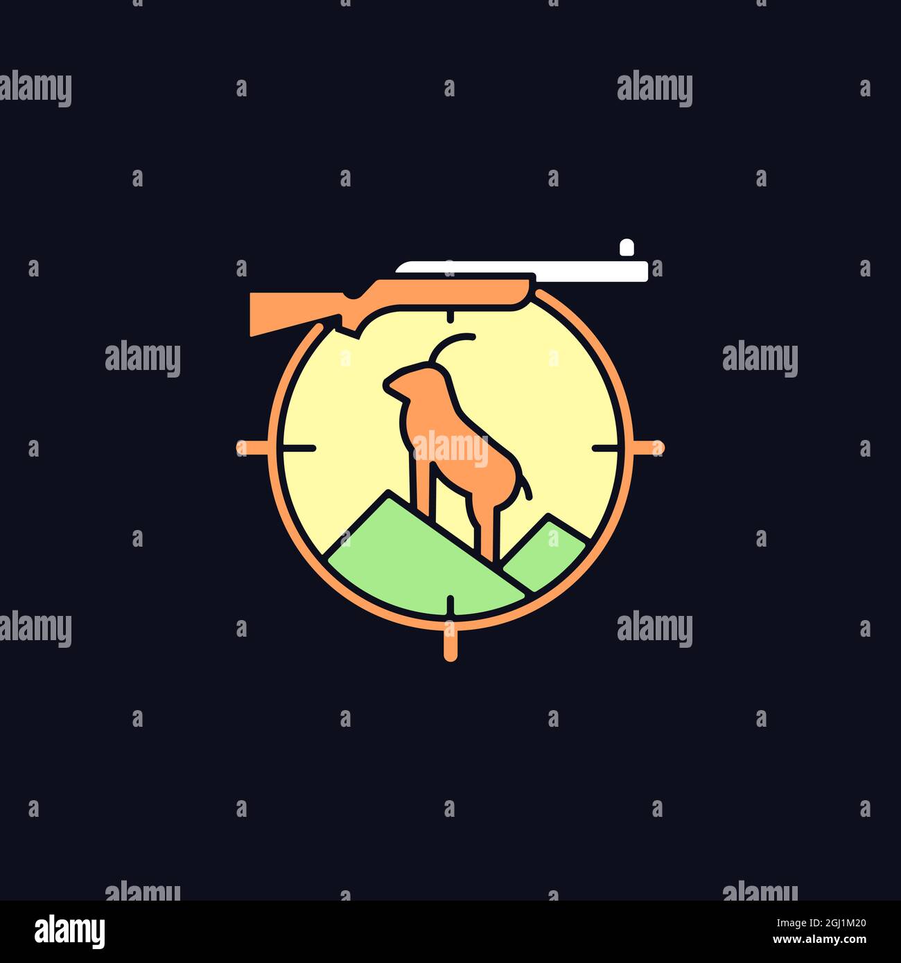 Mountain hunting RGB color icon for dark theme Stock Vector Image & Art ...