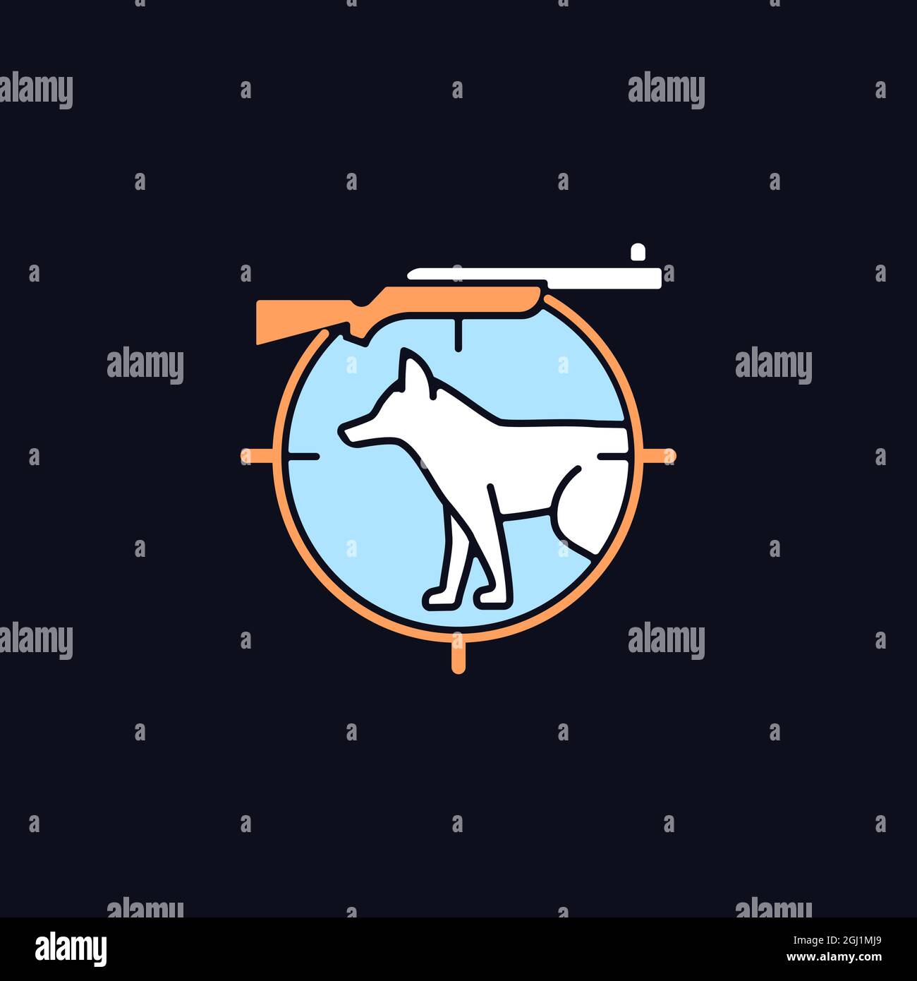 Small game hunting RGB color icon for dark theme Stock Vector Image ...