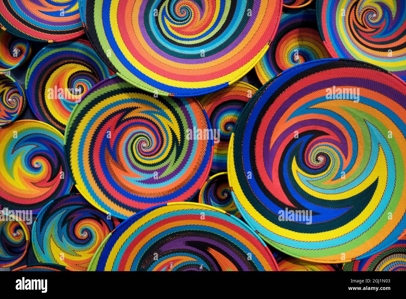 Colorful South African wire baskets Stock Photo Alamy