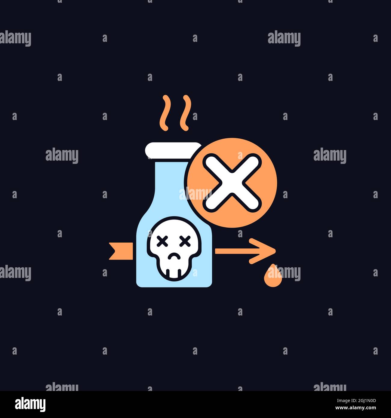 Illegal poison hunting RGB color icon for dark theme Stock Vector Image ...