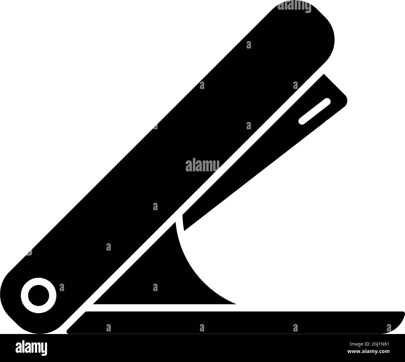 Stapler black glyph icon Stock Vector