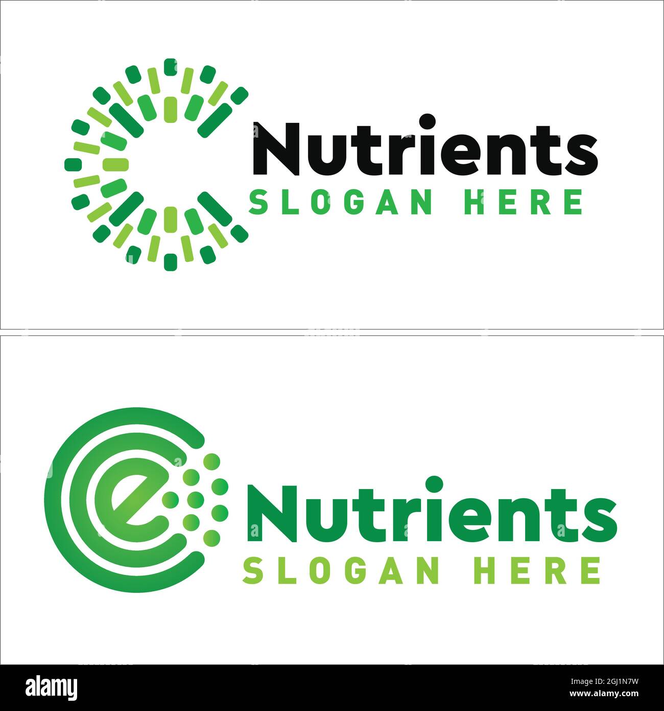 Nutrients medical tech green logo design Stock Vector