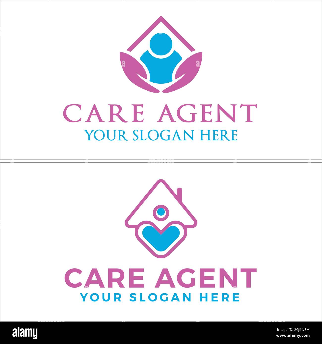 Home care people logo design Stock Vector