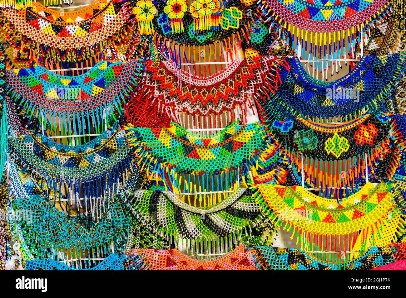 Colorful Mexican bead necklaces, Oaxaca, Juarez, Mexico Stock Photo - Alamy