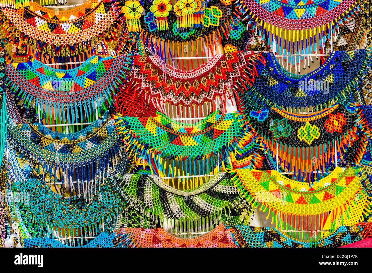 Colorful Mexican bead necklaces, Oaxaca, Juarez, Mexico Stock Photo - Alamy