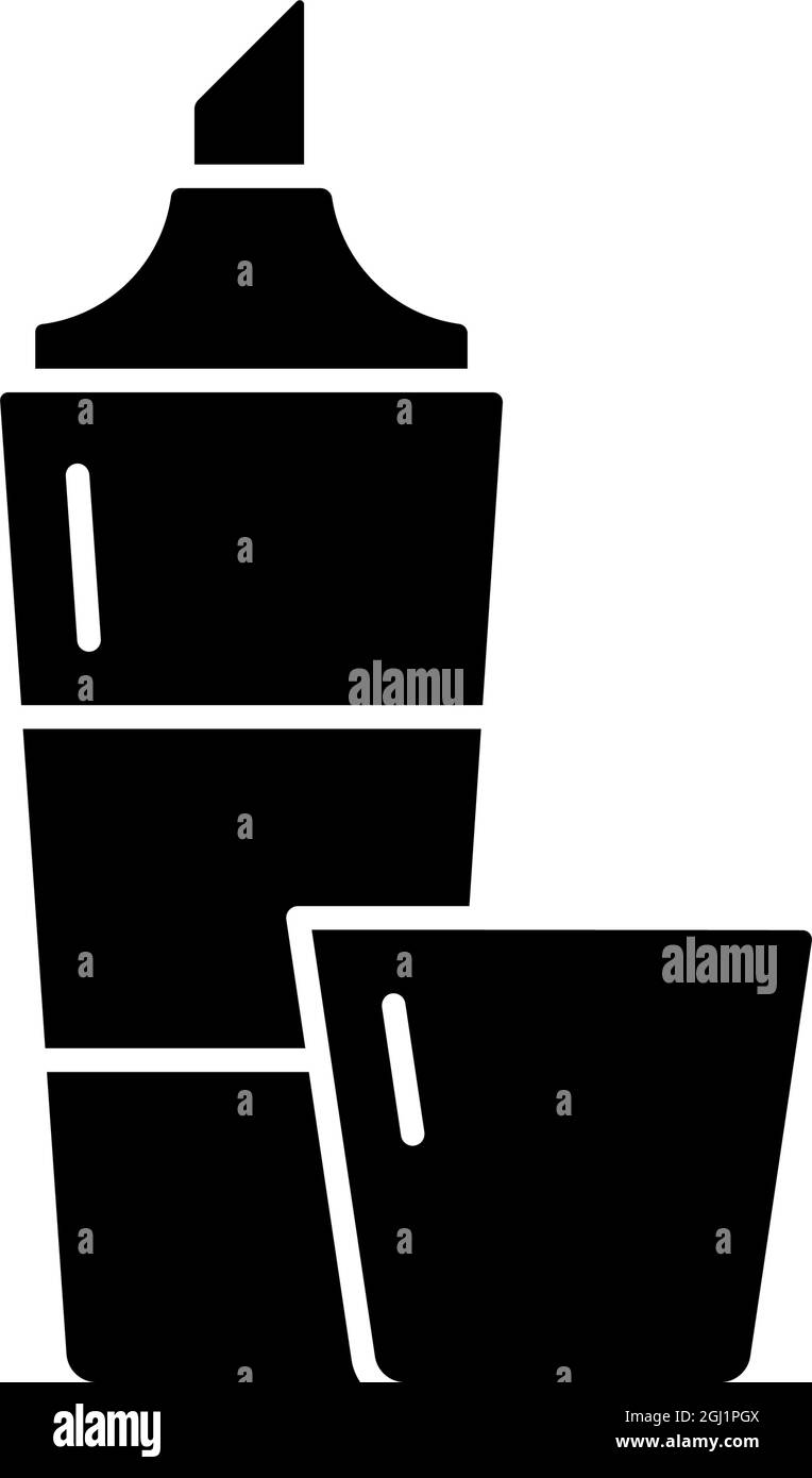 Highlighter black glyph icon Stock Vector