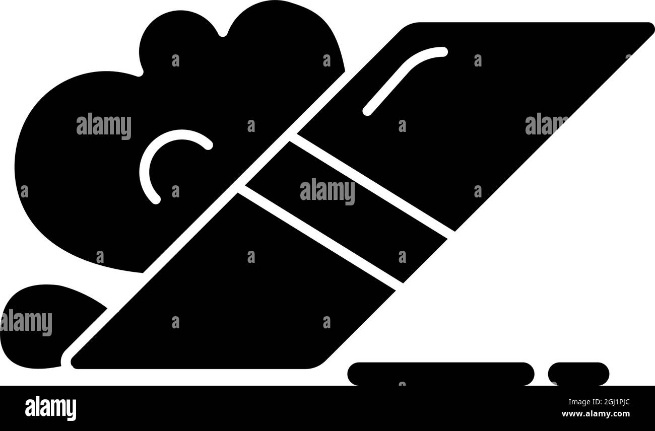 Eraser black glyph icon Stock Vector
