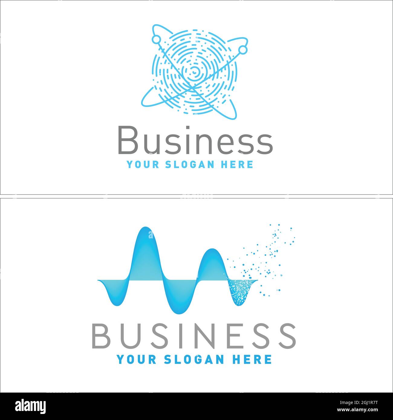 Modern business tech circle wave logo design Stock Vector