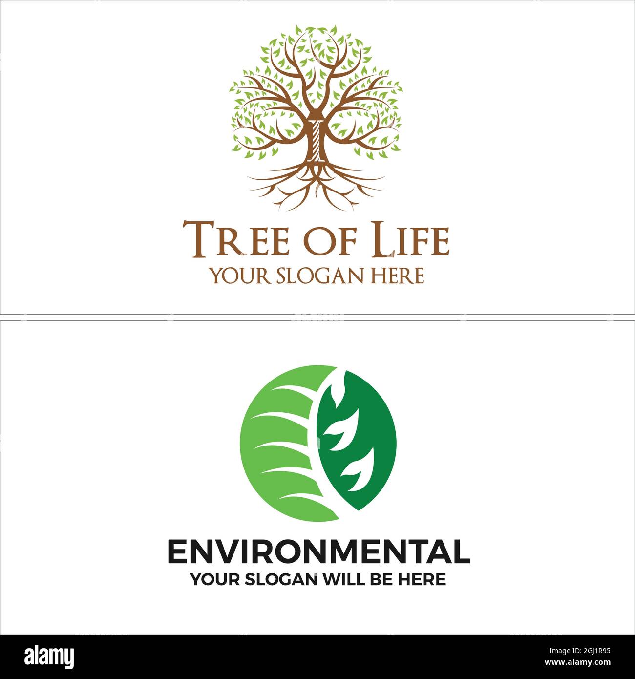 Environment tree foliage branch green logo design Stock Vector Image ...