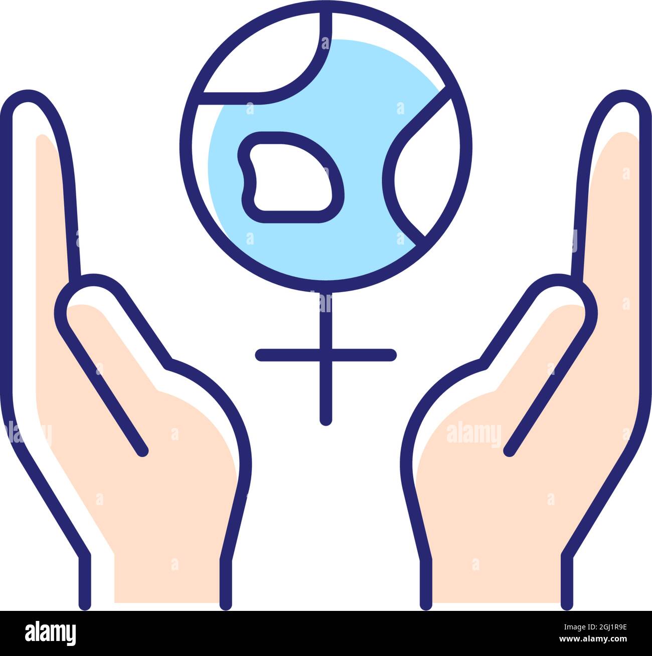 Feminism support RGB color icon Stock Vector