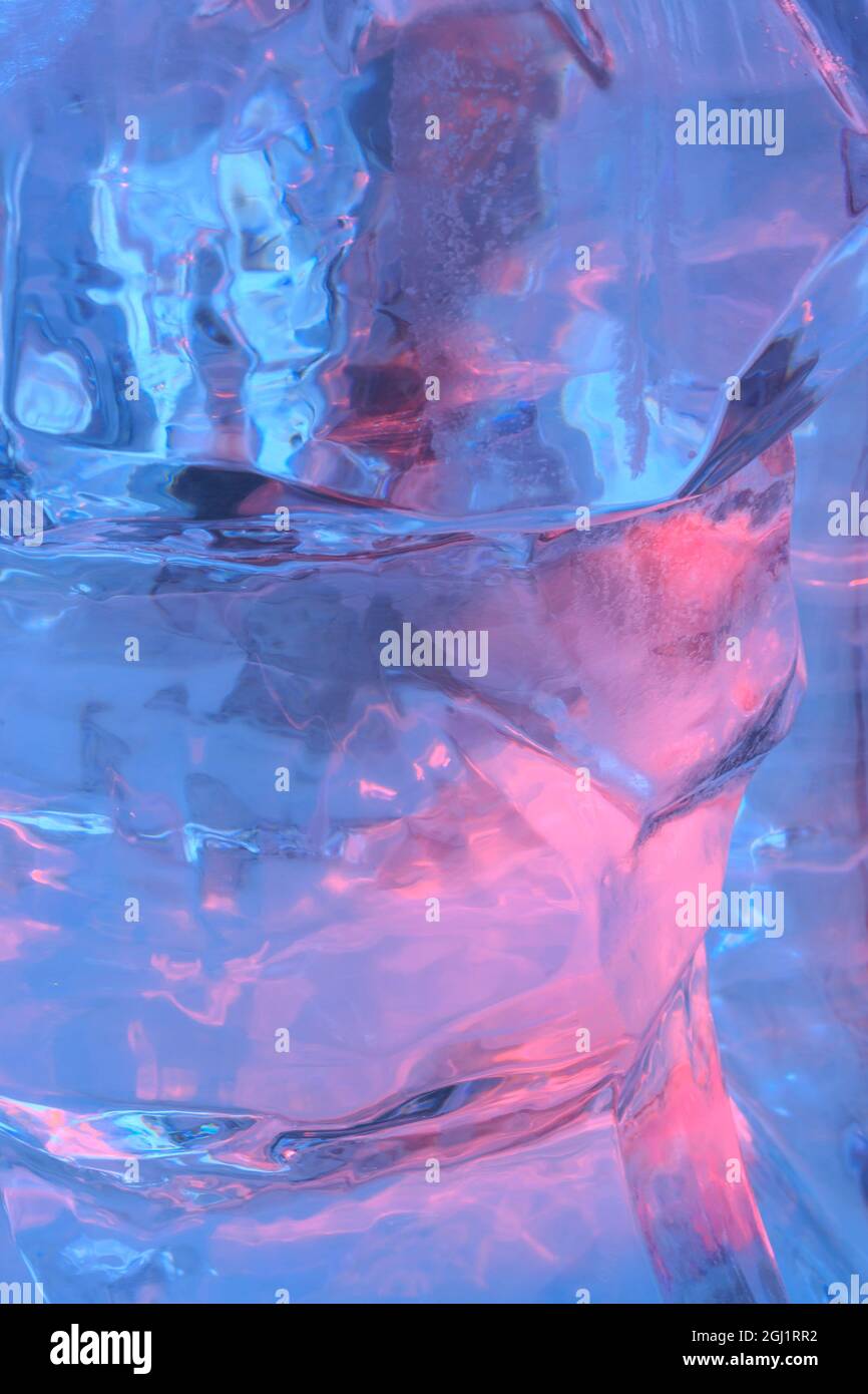 color, patterns and textures of ice blocks near Fairbanks, Alaska, USA ...