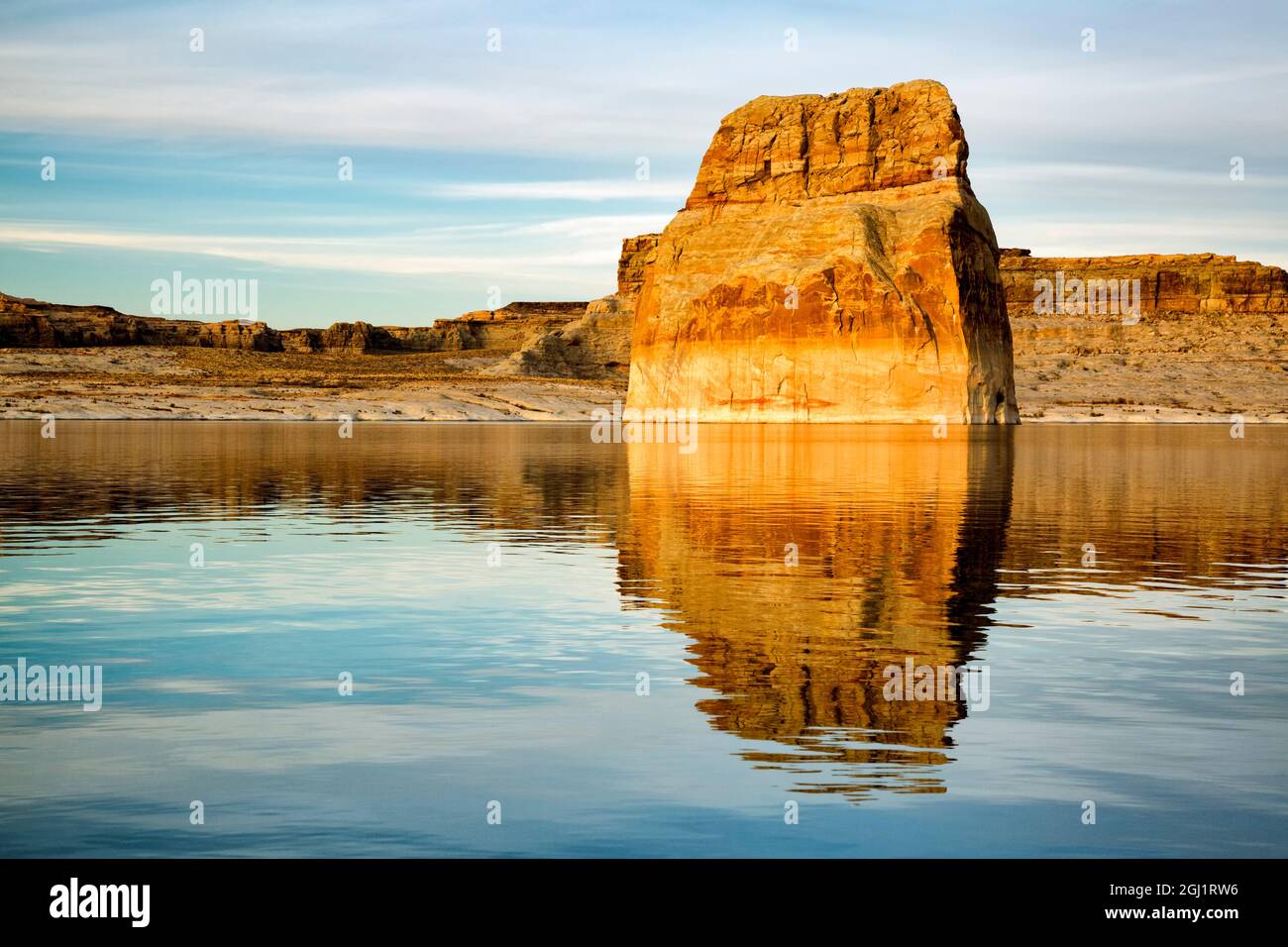 USA, Arizona, Page, Lone Rock at Lake Powell Stock Photo Alamy