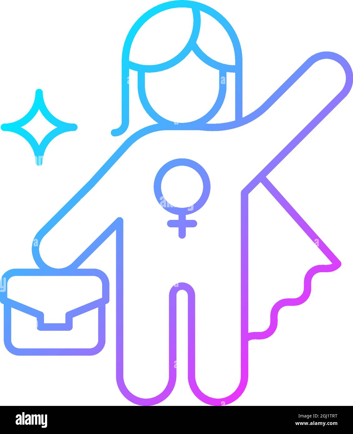 Women career gradient linear vector icon Stock Vector