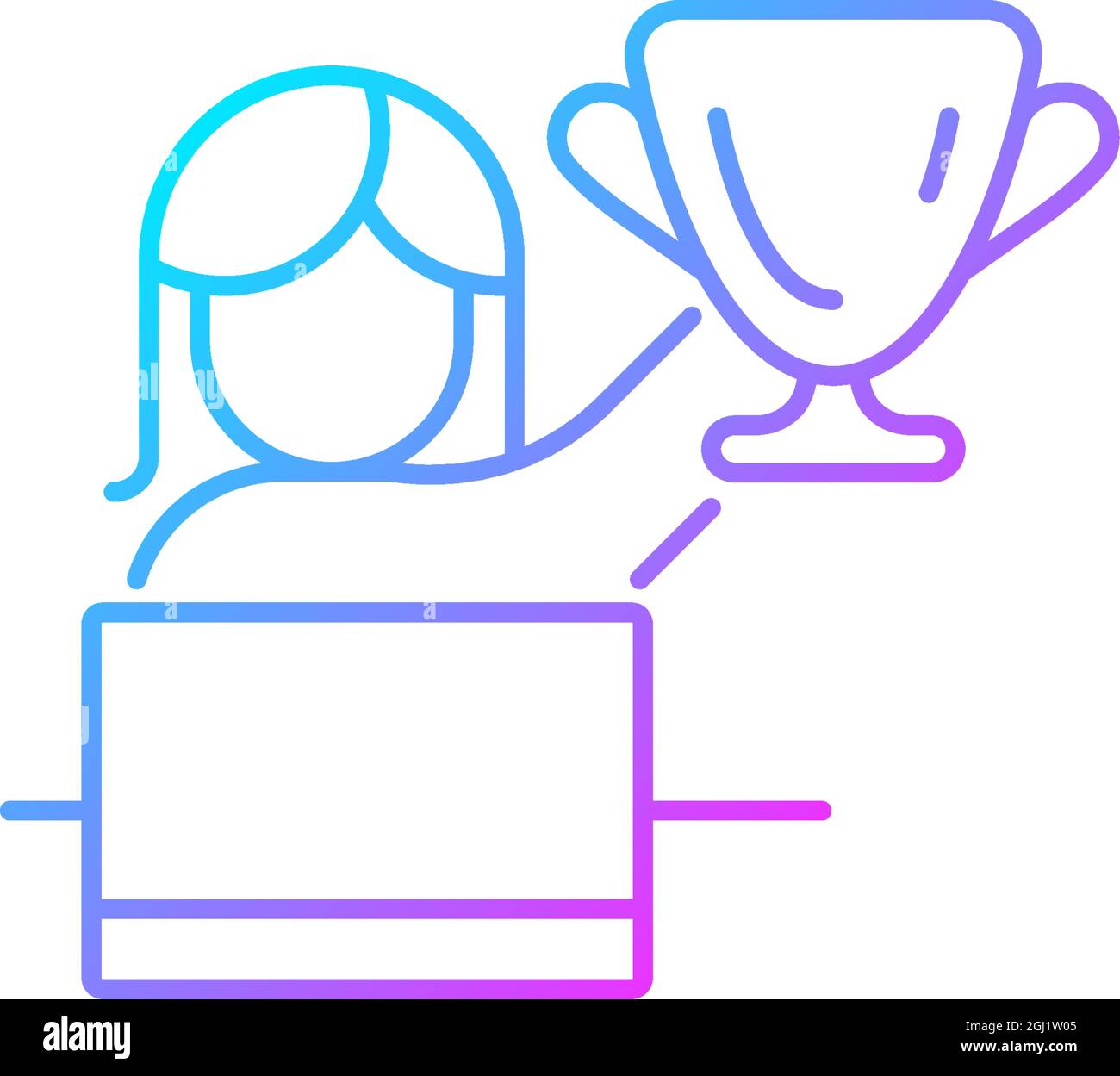 Woman in leadership role gradient linear vector icon Stock Vector