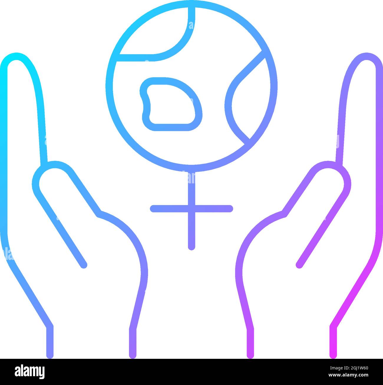 Feminism support gradient linear vector icon Stock Vector