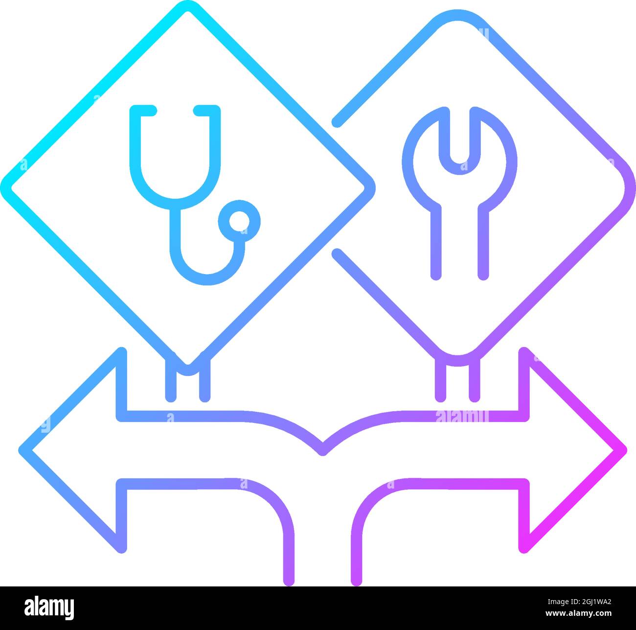 Freedom of choice gradient linear vector icon Stock Vector