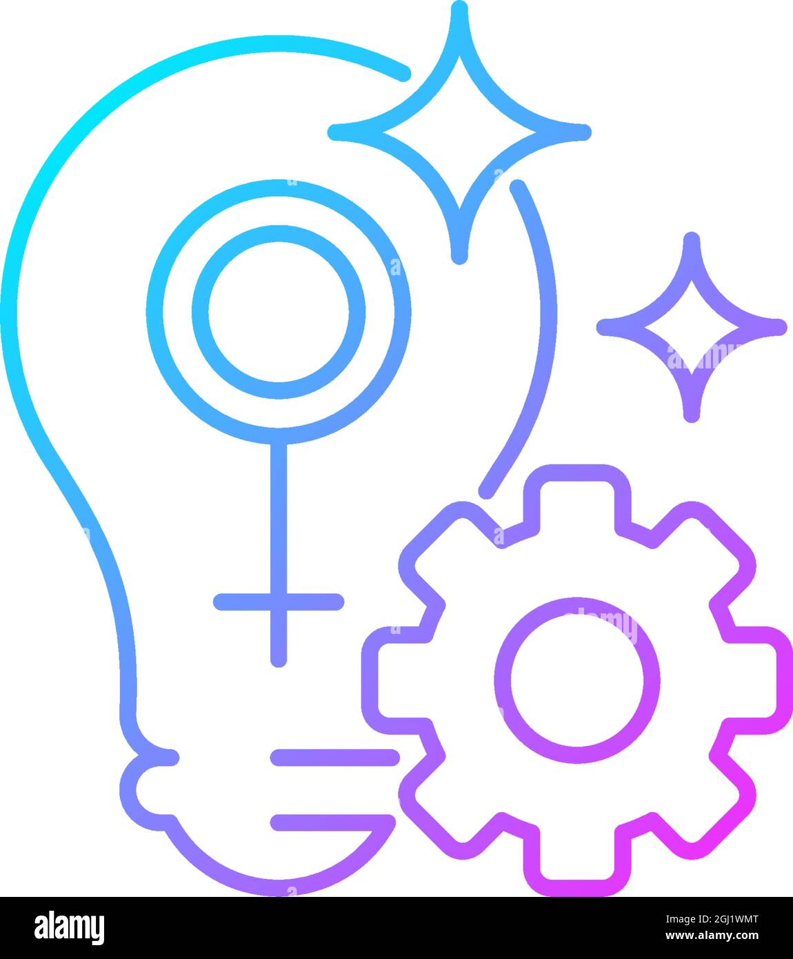 Fulfill female potential gradient linear vector icon Stock Vector