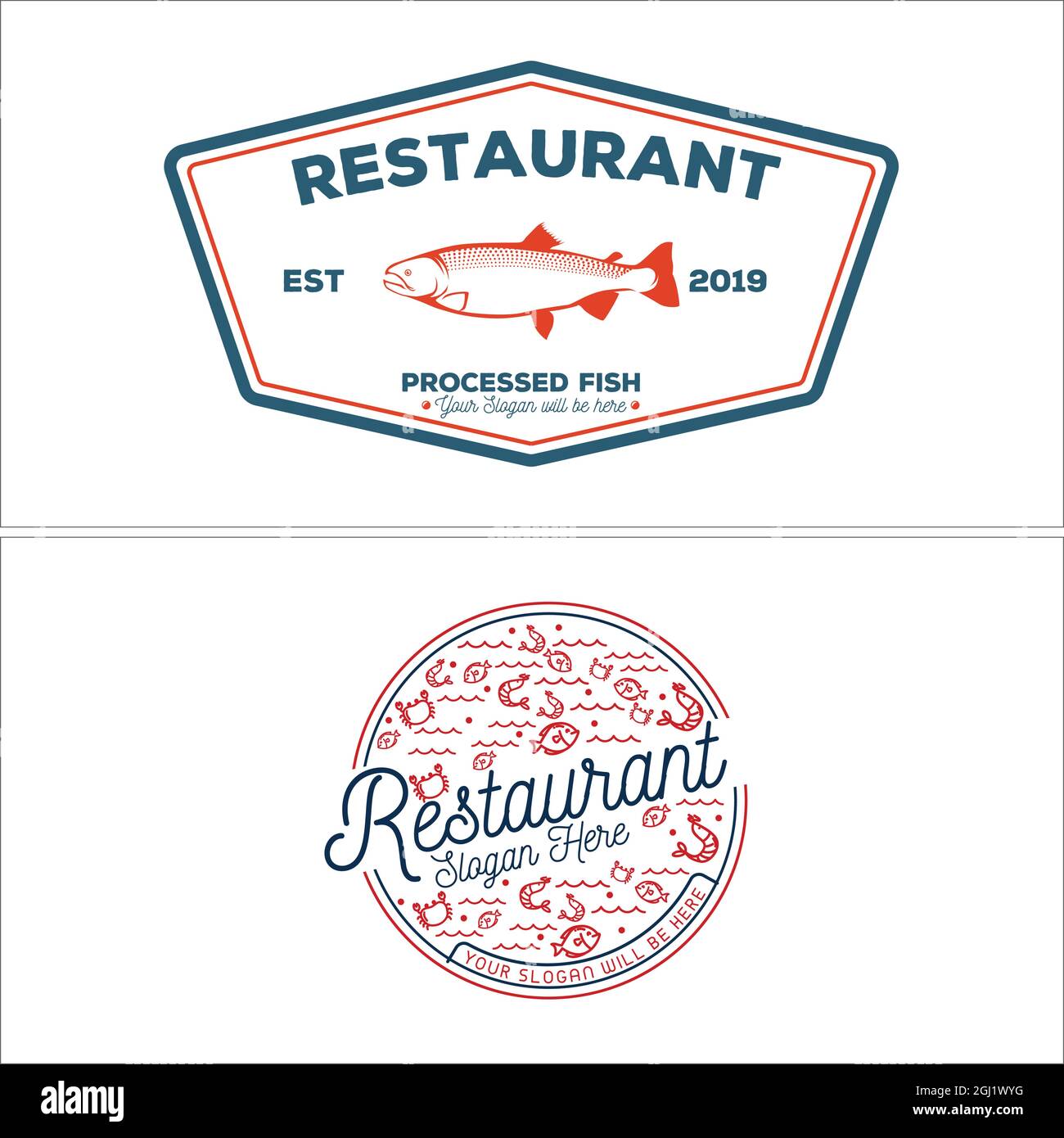 Restaurant seafood culinary logo design Stock Vector