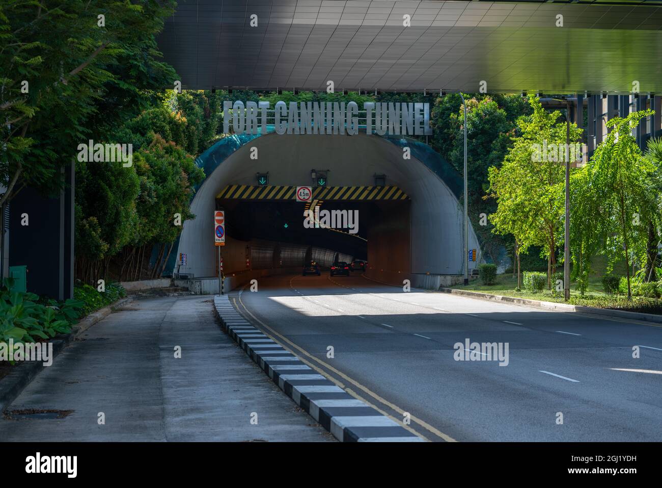 SINGAPORE, SINGAPORE Sep 04, 2021 Fort Canning Tunnel, vehicular tunnel in the Central Area