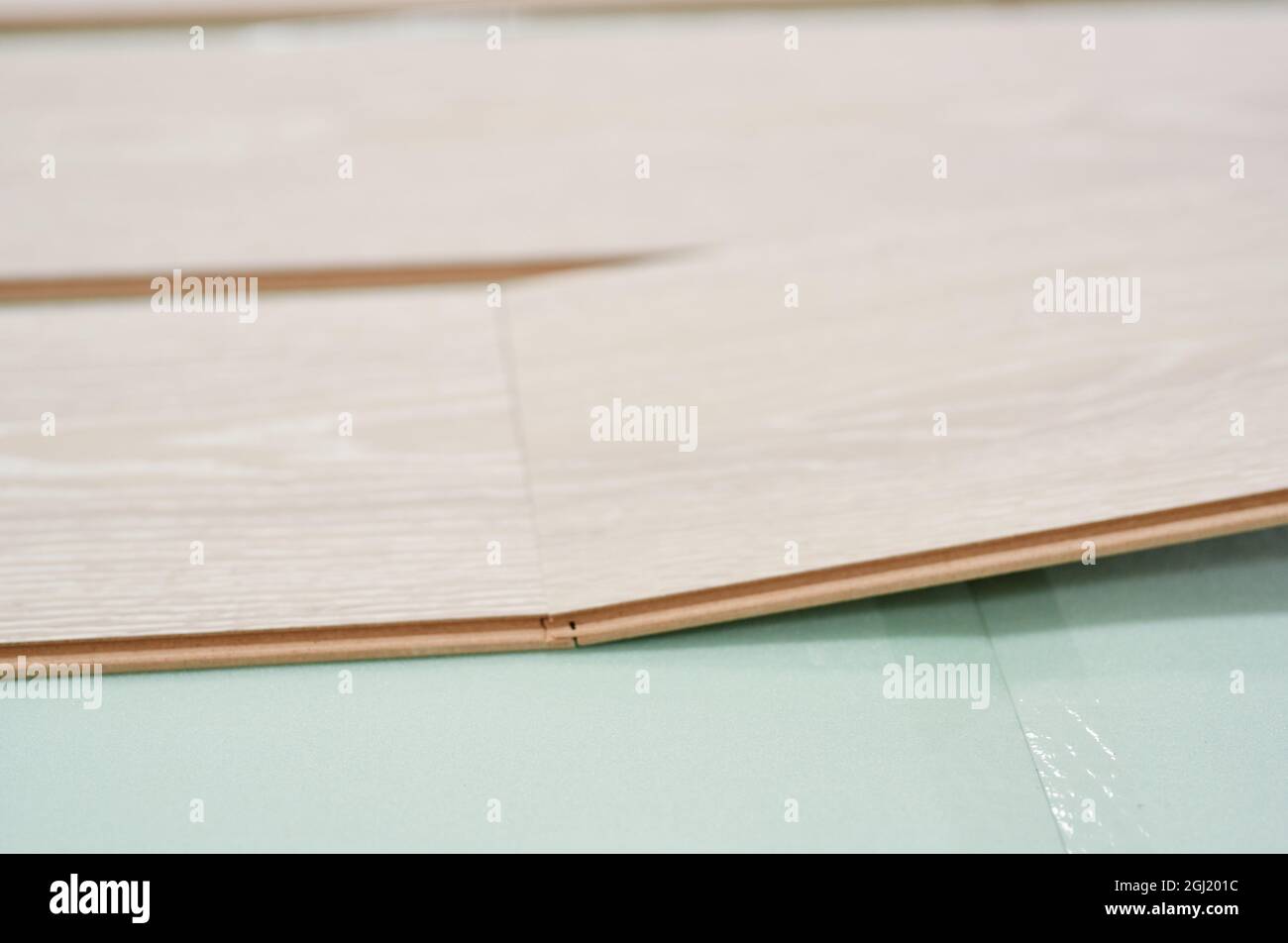room renovation laminate flooring construction professionals Stock ...