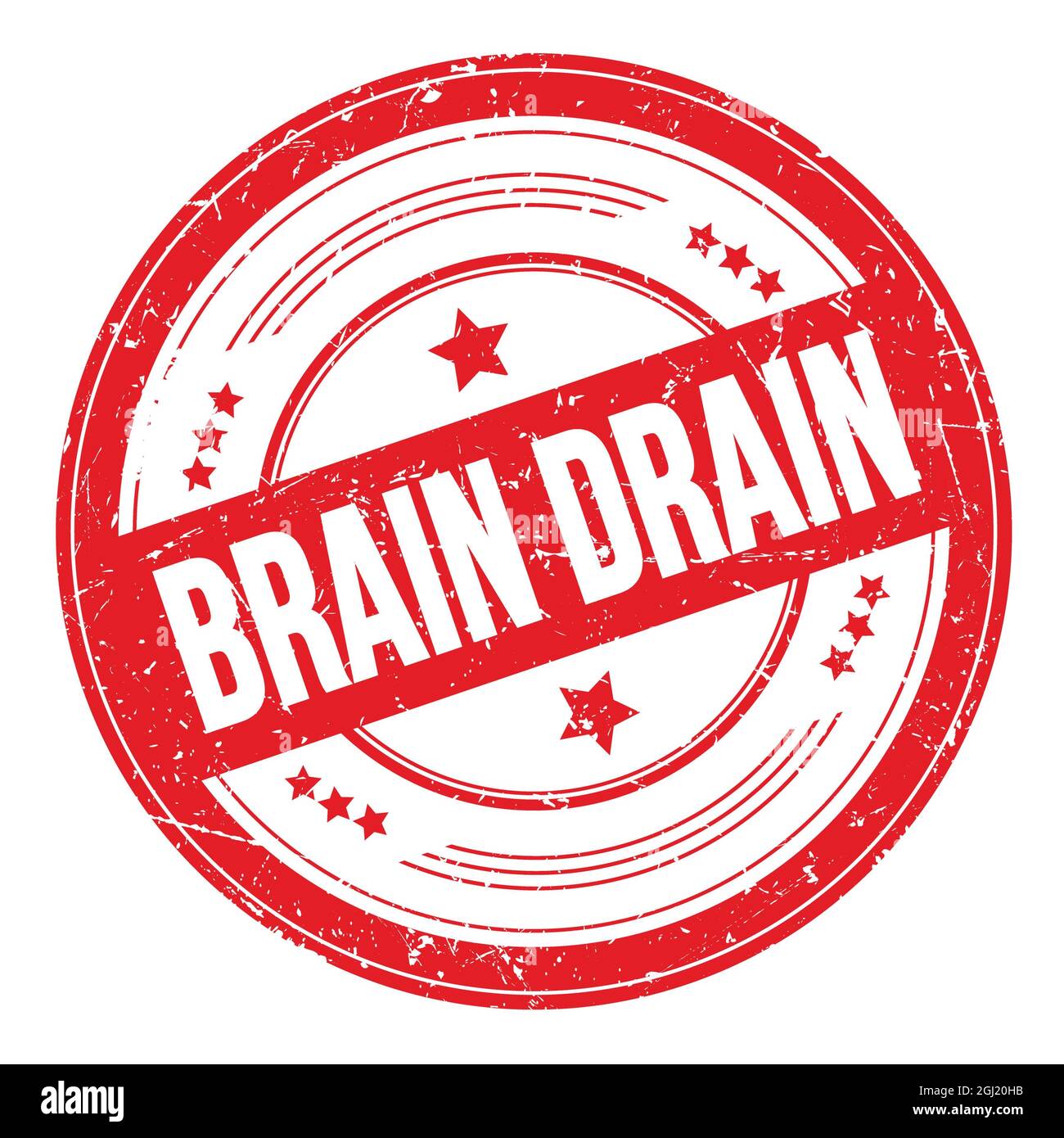 BRAIN DRAIN text on red round grungy texture stamp Stock Photo Alamy