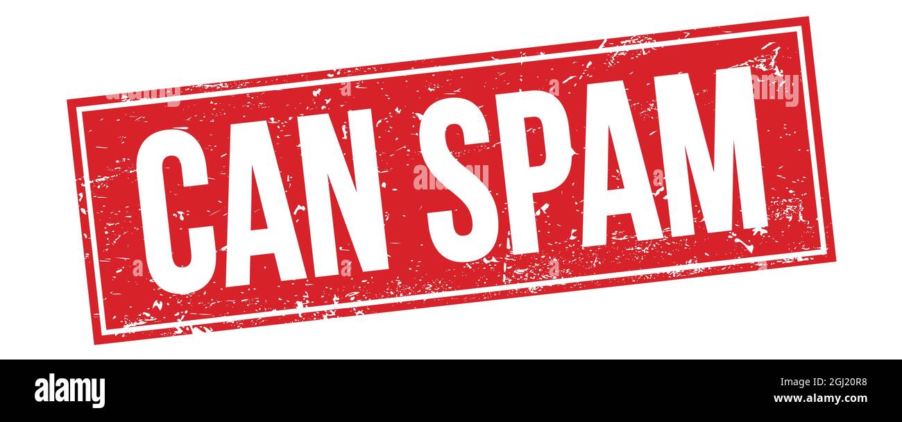 CAN SPAM text on red grungy rectangle stamp sign Stock Photo - Alamy