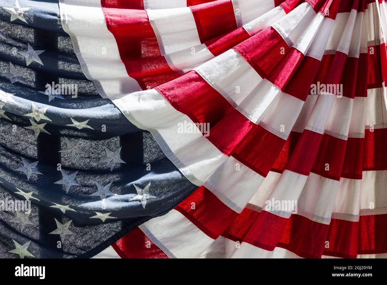 USA, Massachusetts, Manchester By The Sea, Fourth of July, US flags Stock Photo