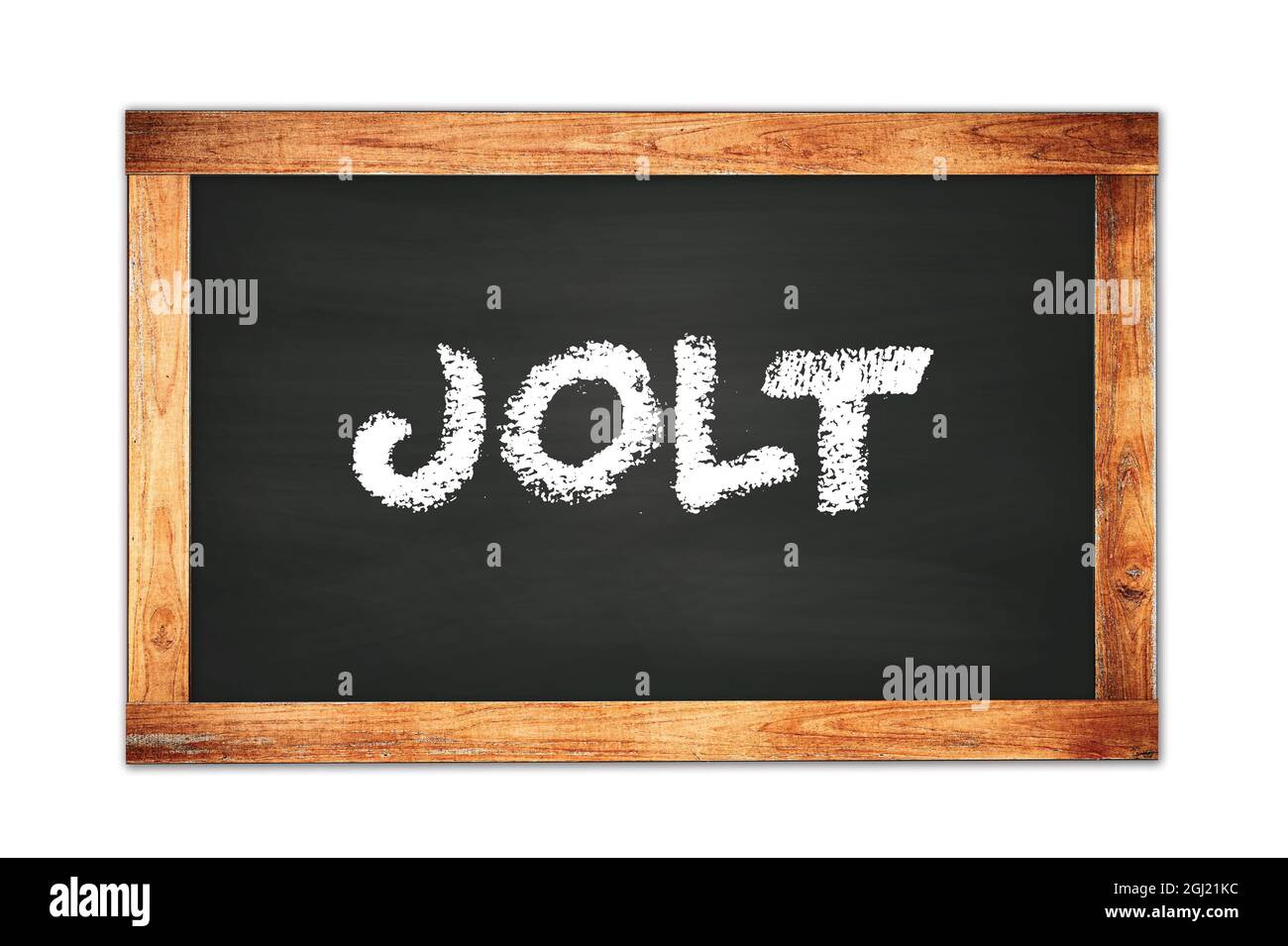 JOLT text written on black wooden frame school blackboard. Stock Photo