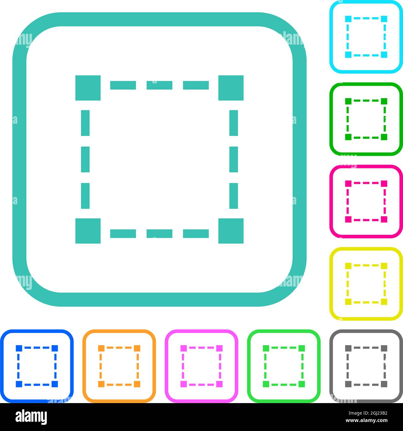 Selection tool solid vivid colored flat icons in curved borders on ...