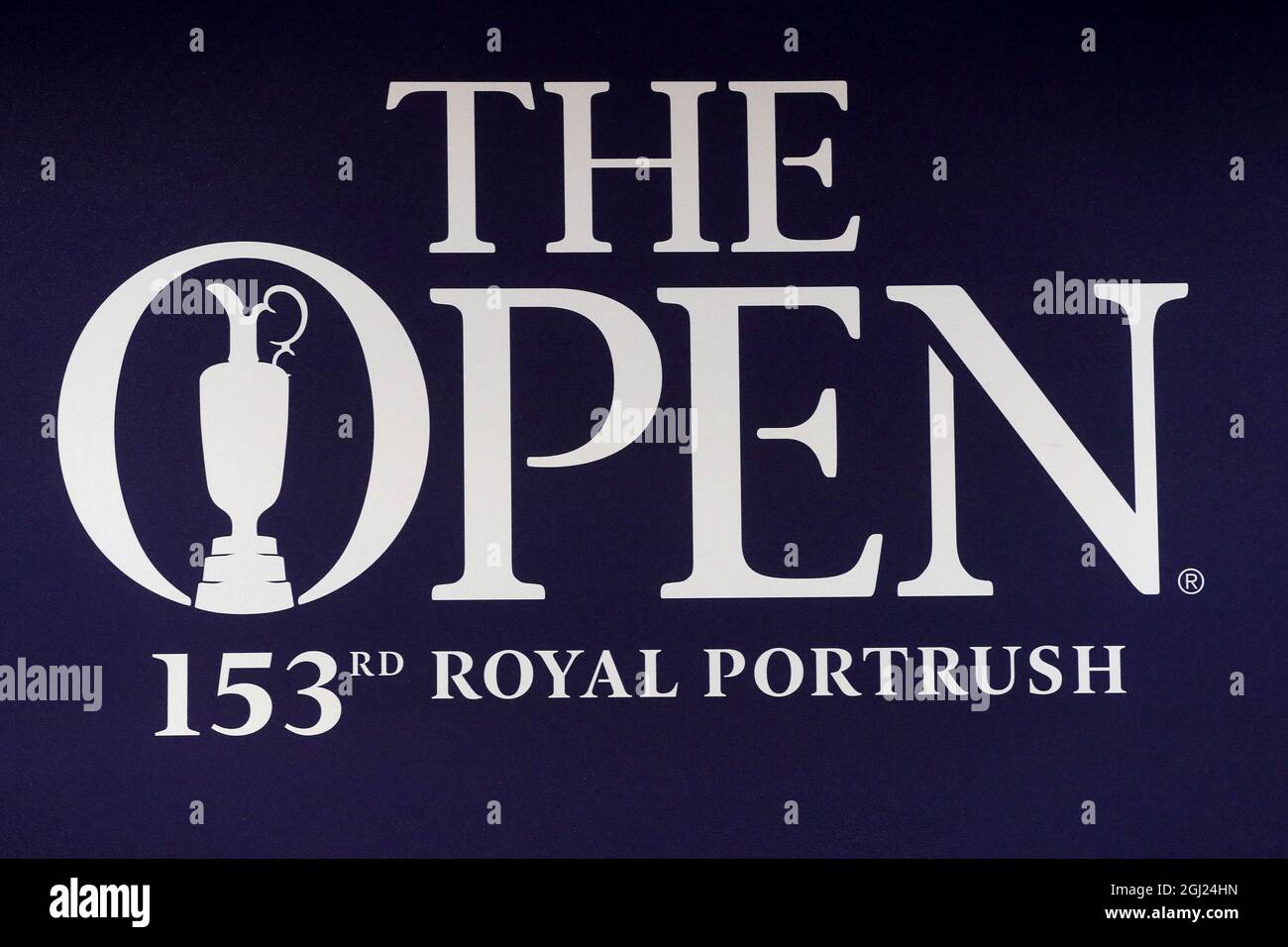 The new logo at Royal Portrush Golf Club ahead during the announcement
