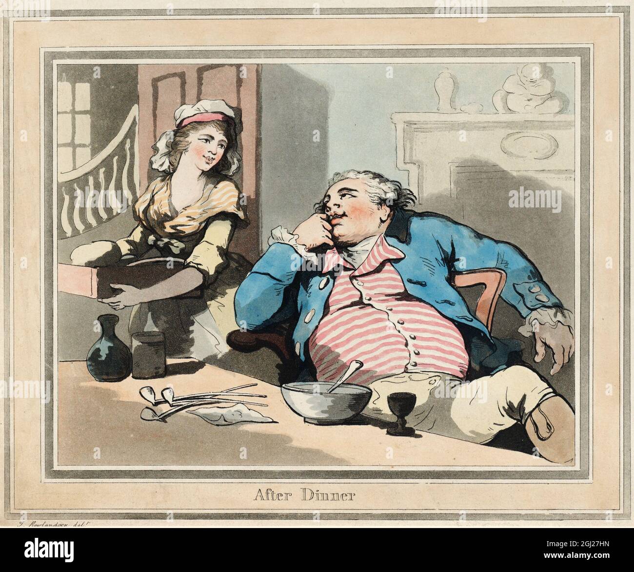 After Dinner 1790 Artist: Thomas Rowlandson (1756-1827) an English artist and caricaturist of the Georgian Era. A social observer, he was a prolific artist and print maker.  Credit: Thomas Rowlandson/Alamy Stock Photo
