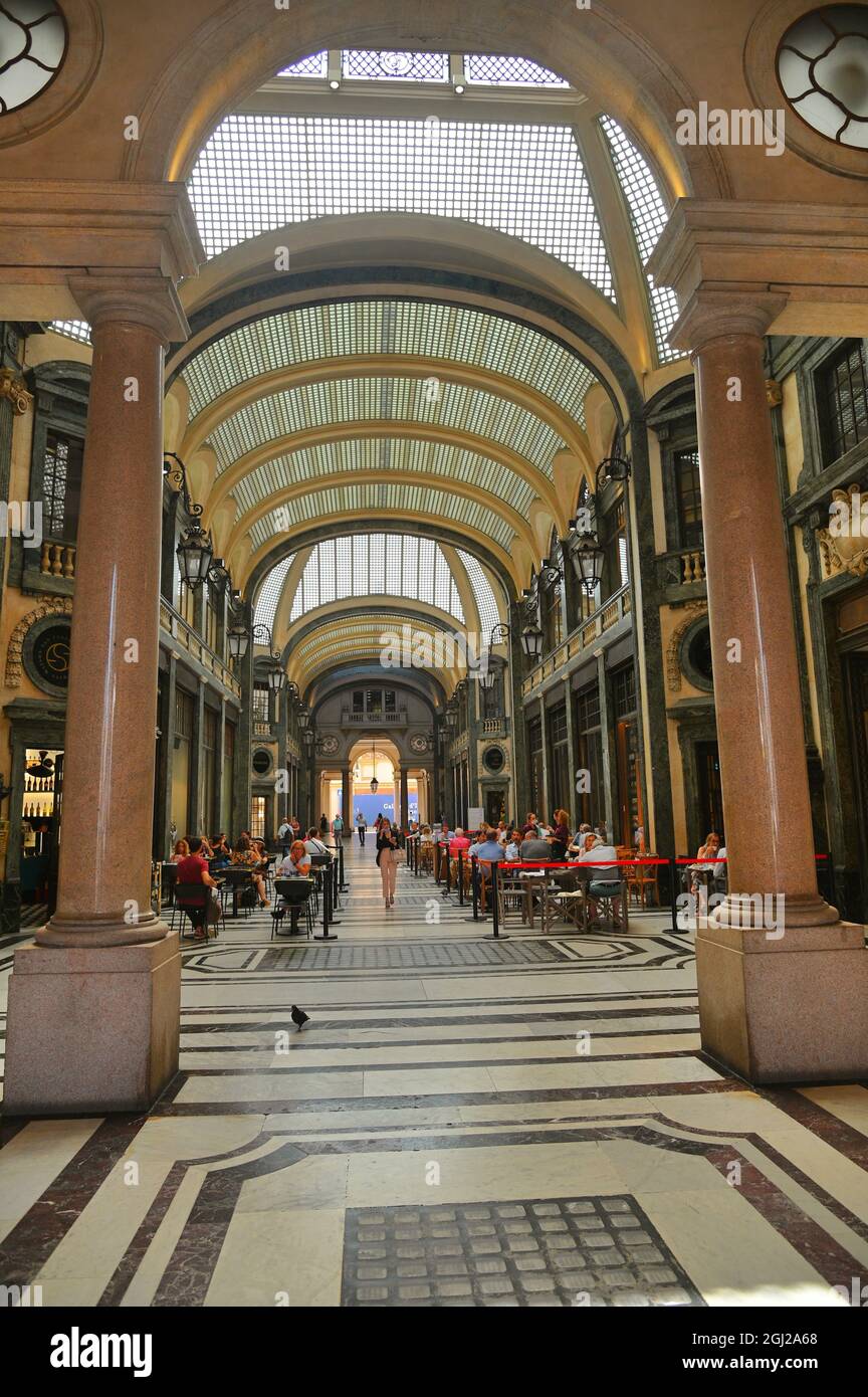 T, ITALY - Aug 20, 2021: A picturesque san Federico passage in city downtown Turin Italy Stock Photo