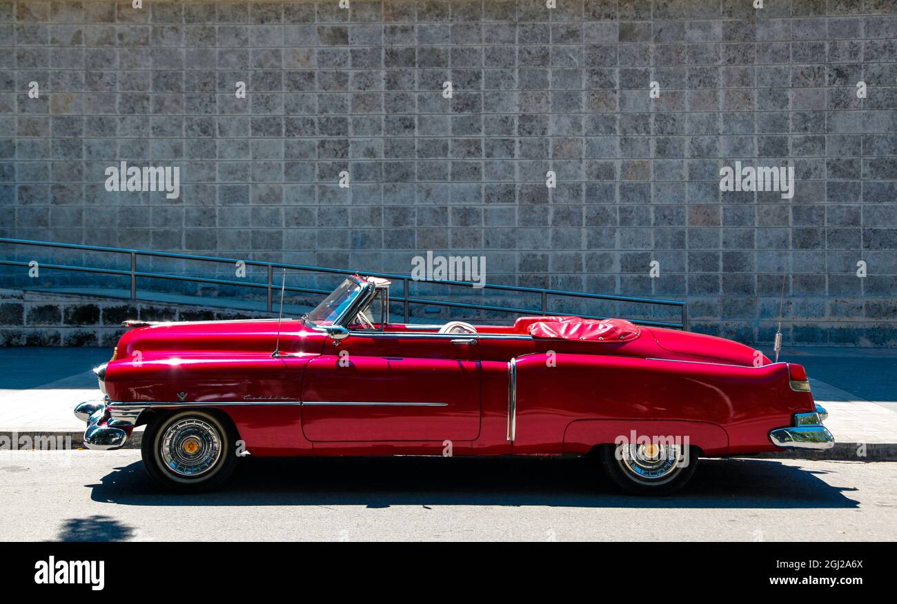 old cars on Havana streets, Cuba Stock Photo