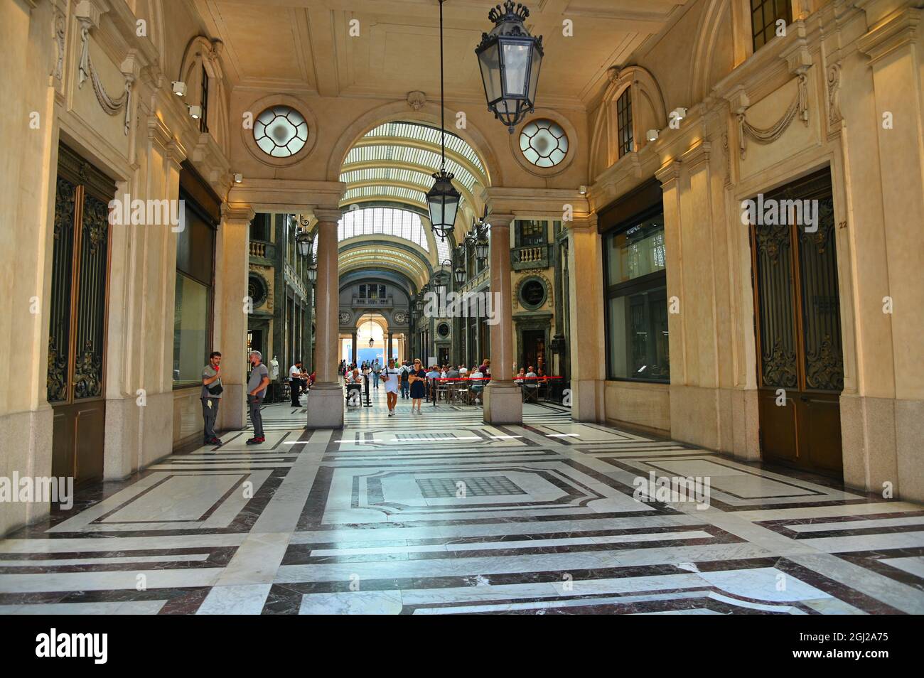TORINO, ITALY - Aug 20, 2021: A picturesque san Federico passage in city downtown Turin Italy Stock Photo
