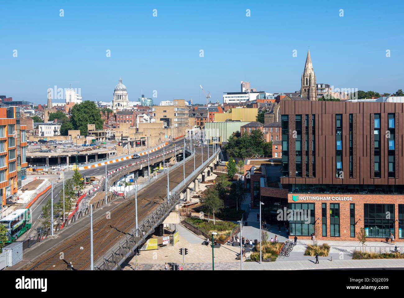 The new Nottingham College City Hub on Southside of Nottingham City, Nottinghamshire England UK Stock Photo