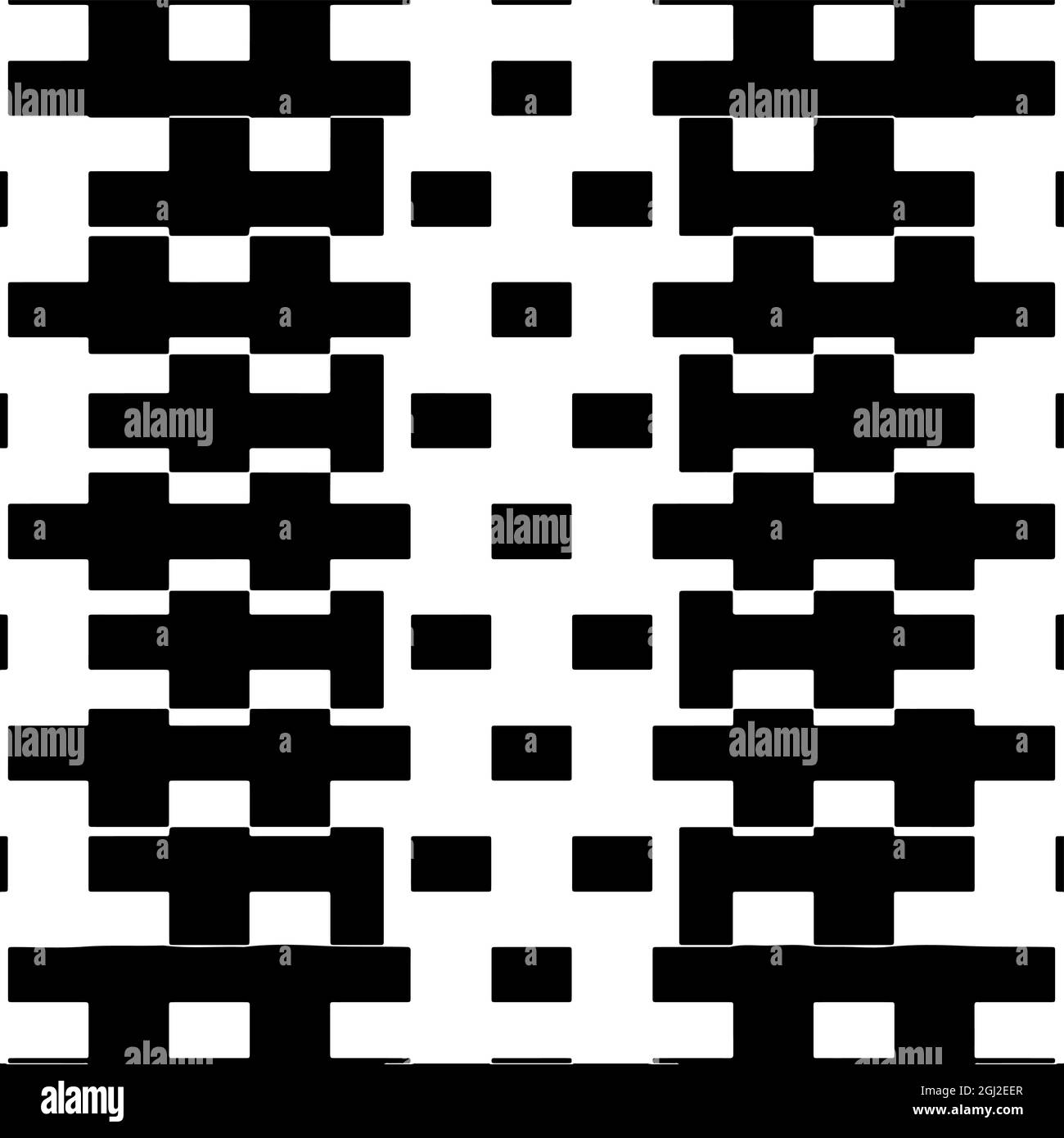 Seamless vector pattern in geometric ornamental style. Black and white ...