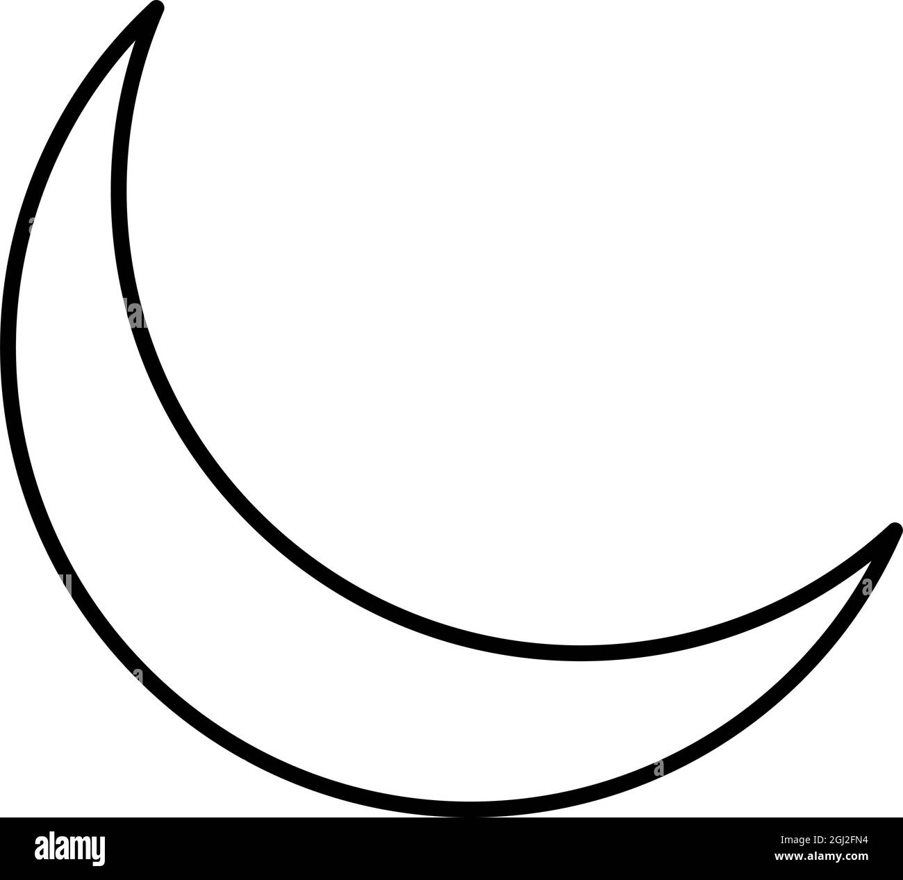 Vector Half Moon Outline Icon Design Stock Vector Image & Art - Alamy