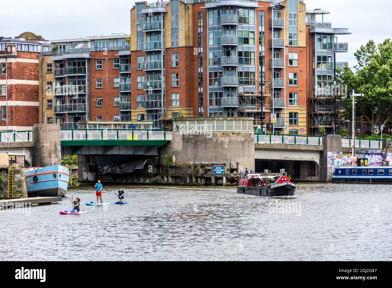 Bristol docks and new apartment buildings. Bristol, UK Stock Photo