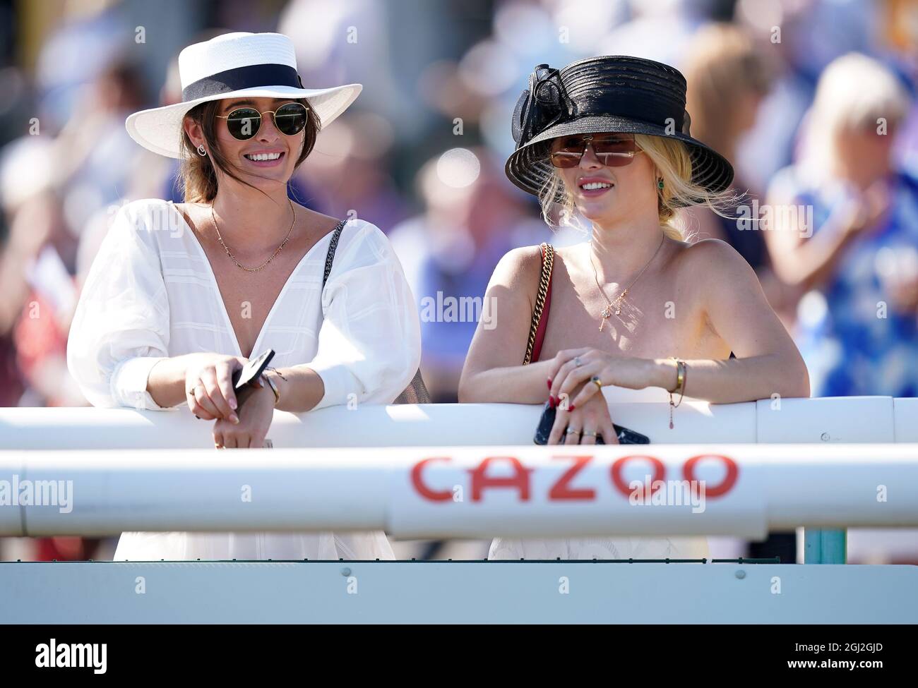 Racegoers during Legends Day of the Cazoo St Leger Festival at Doncaster Racecourse. Picture date: Wednesday September 8, 2021. Stock Photo