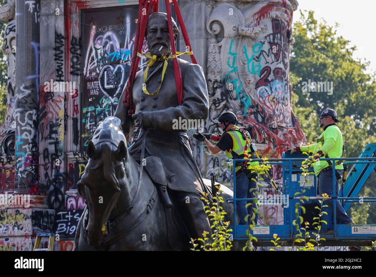 The statue of Confederate General Robert E. Lee, the largest